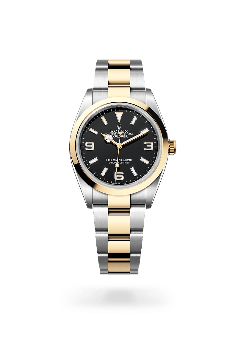 Rolex Explorer in Oystersteel and gold m124273-0001 at Reeds Jewelers